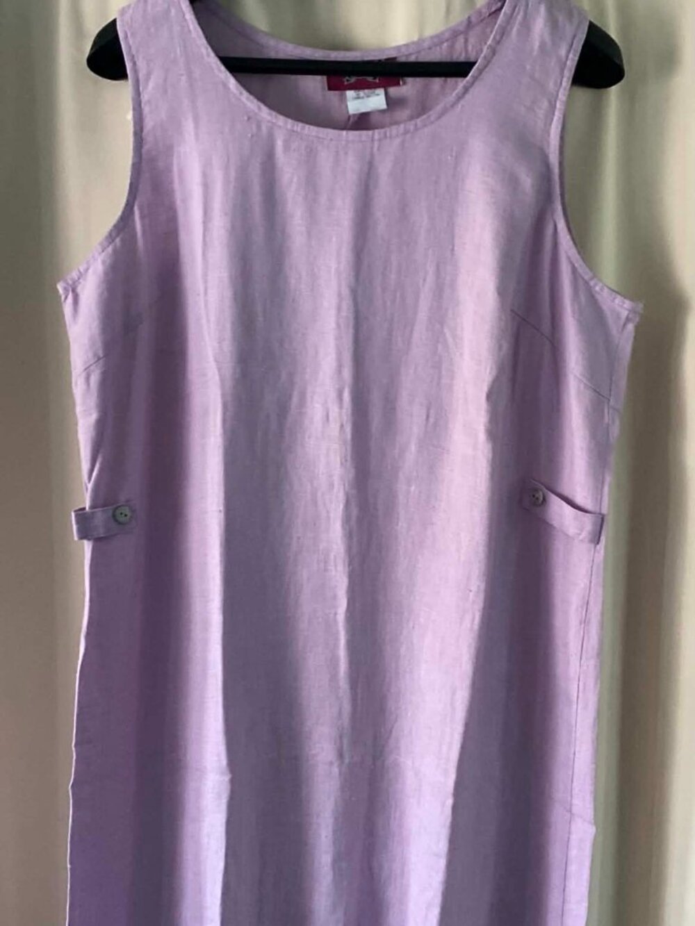 Denim & Co Lavender Linen Shift Dress Size 1X Sleeveless NWOT